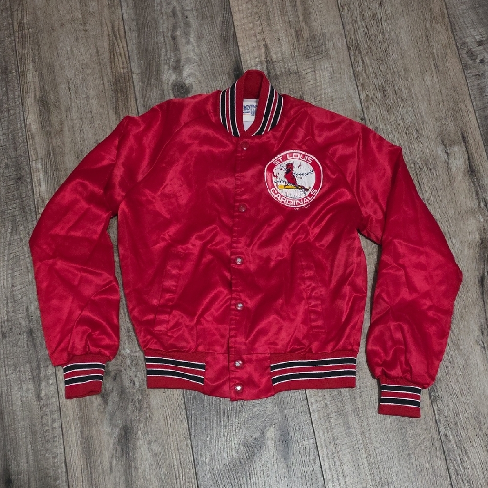 St. Louis Cardinals Vintage 90's Satin Red Bomber Jacket